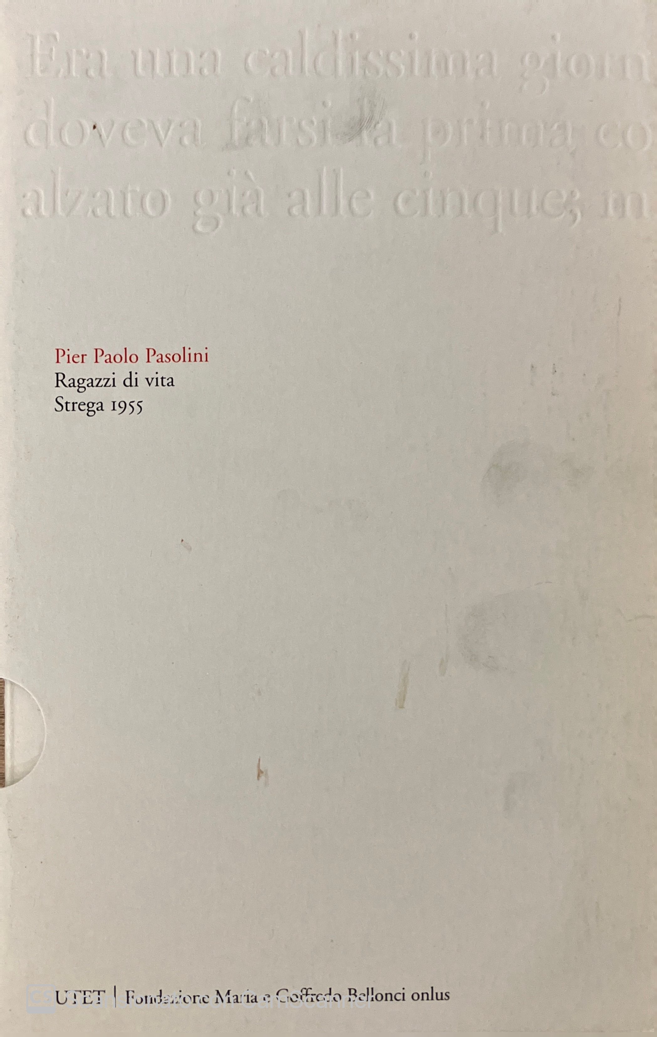 RAGAZZI DI VITA - PREMIO STREGA 1955